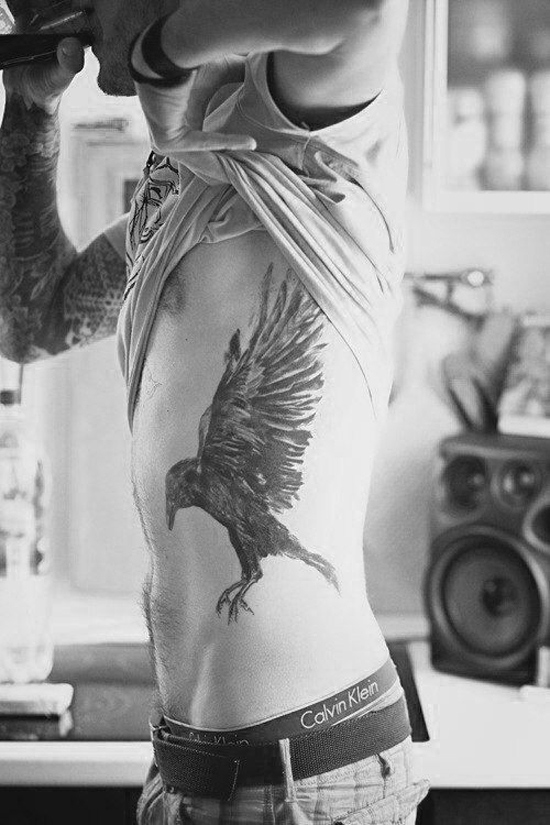 Amazing Bird Side Tattoo