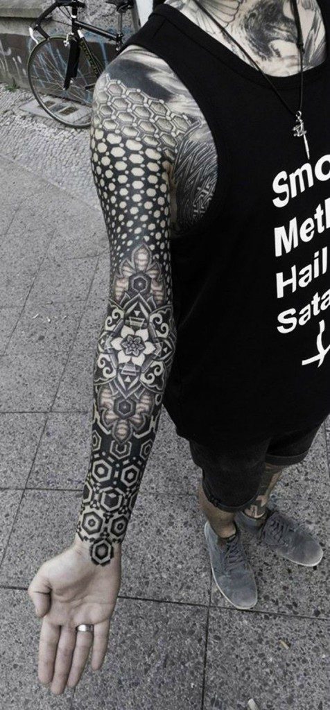 Amazing Full Arm Black Mandala Tattoo Amazing Full Arm Black Mandala Tattoo