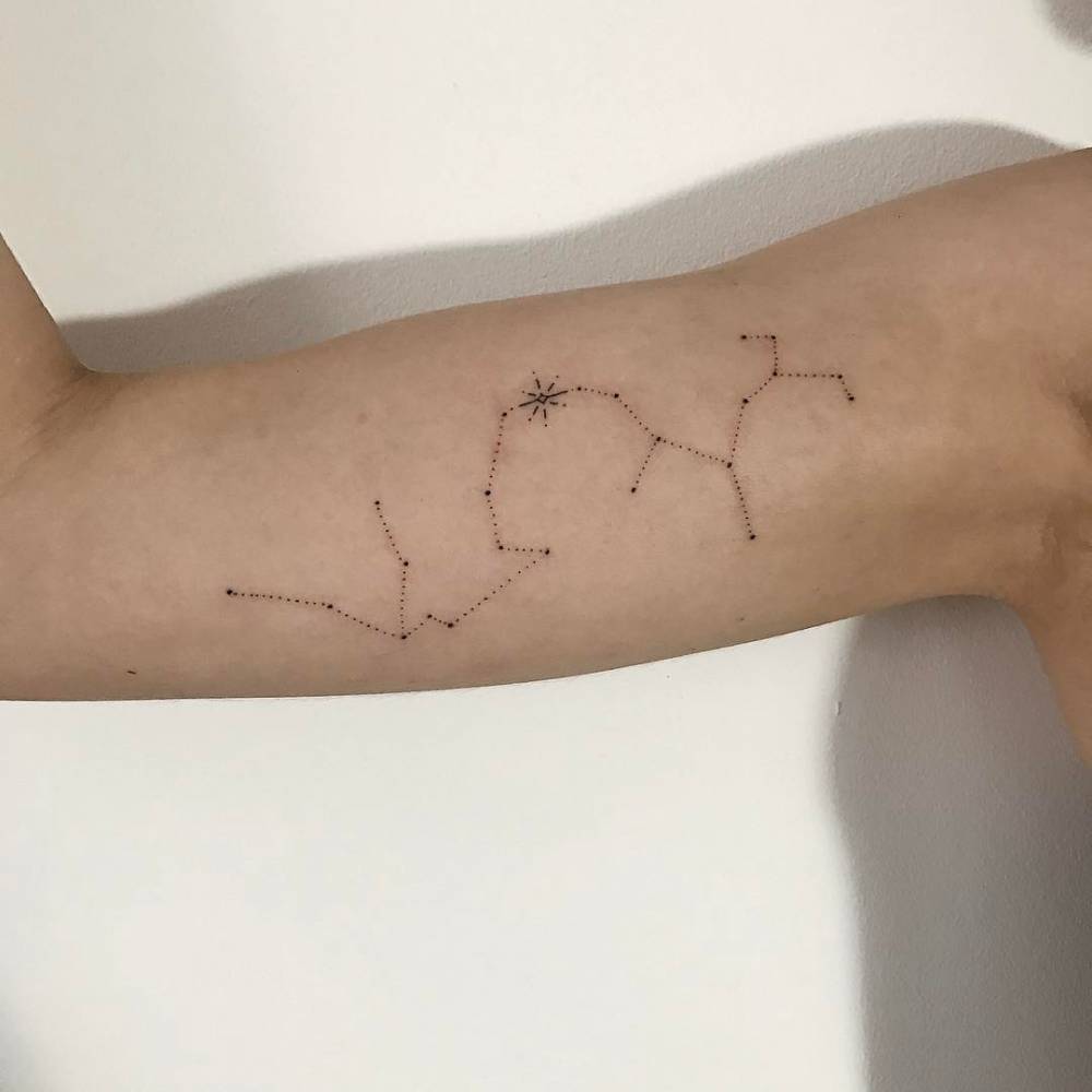 Aquarius And Sagittarius Constellation Tattoo