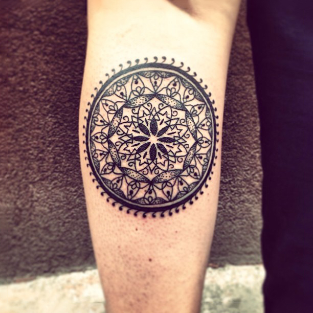 Beautiful Black Mandala Inked On Arm Beautiful Black Mandala Inked On Arm