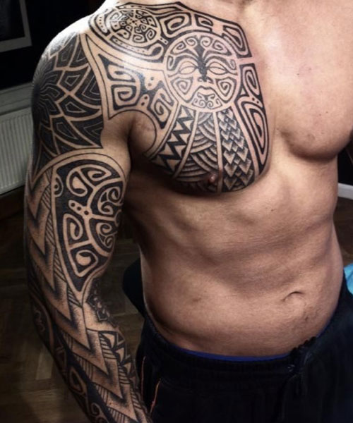 Best Tribal Chest Shoulder and Arm Tattoos