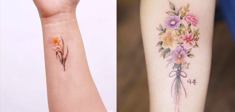 Birth flower tattoos