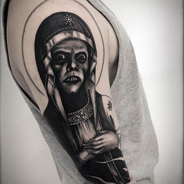 Black and grey 'Death Note' shinigami tattoo