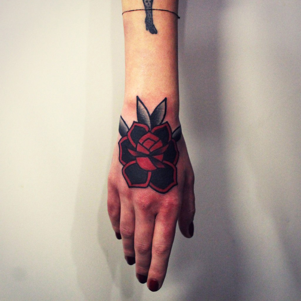 Black and red rose