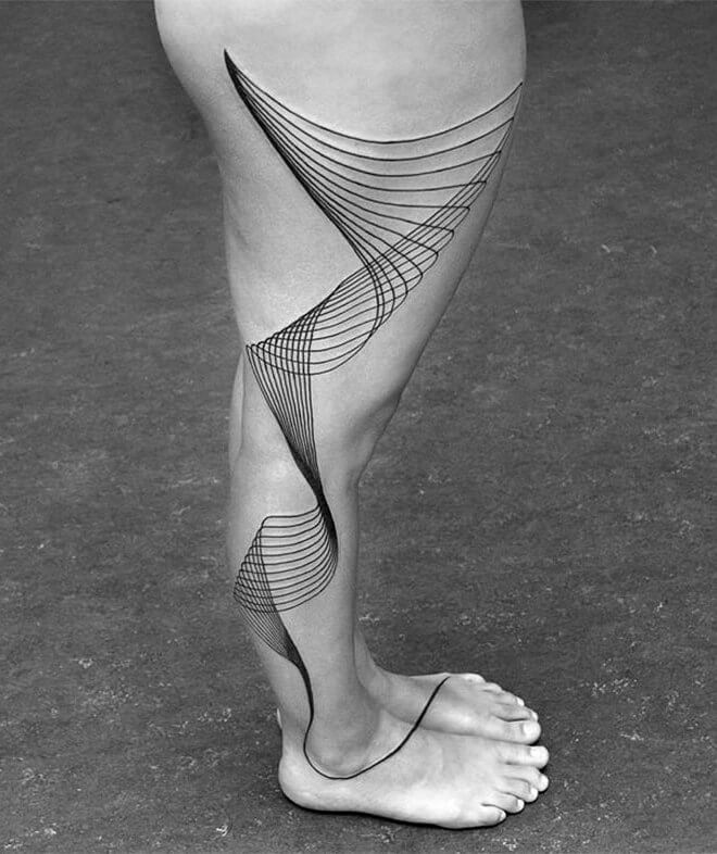 Black lines organically flow on bodies