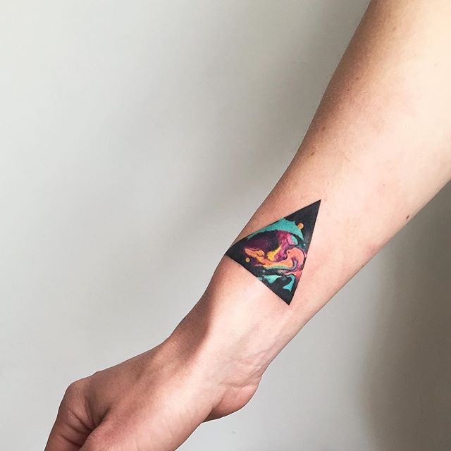 Colorful triangle Abstract tattoo