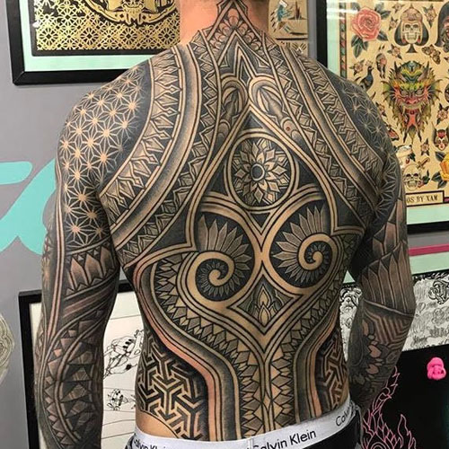 Cool Tribal Back Tattoos For Guys