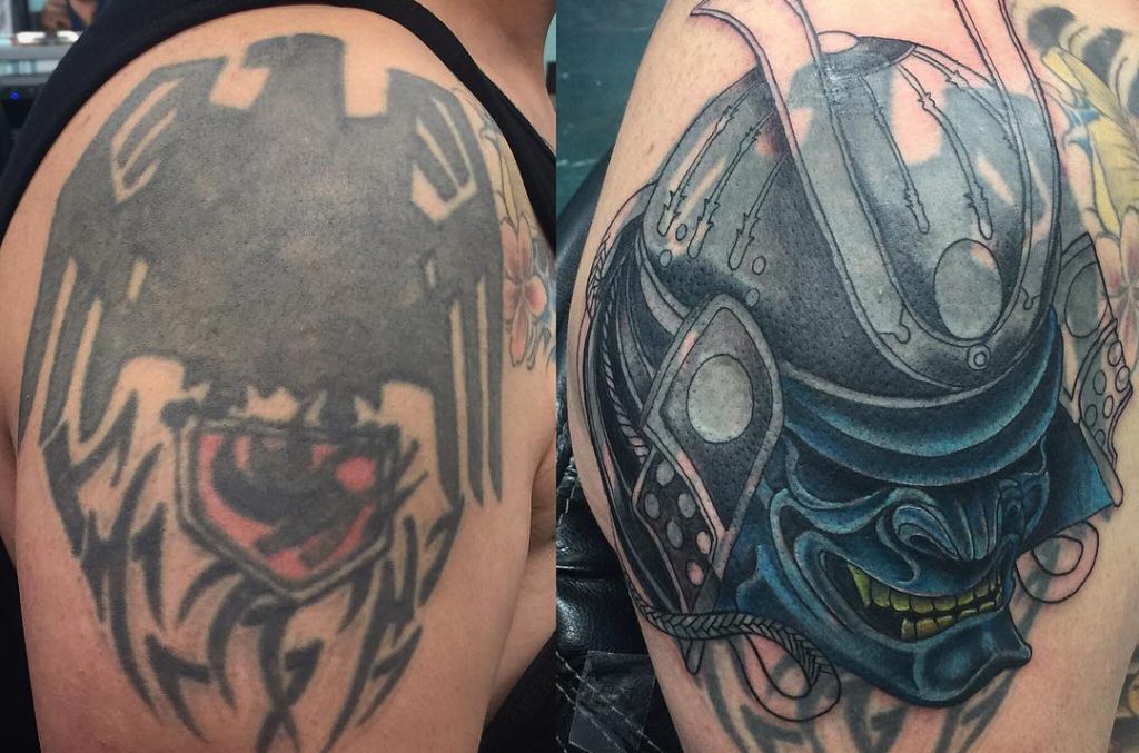 Cover up Tattoo with Merging design Background