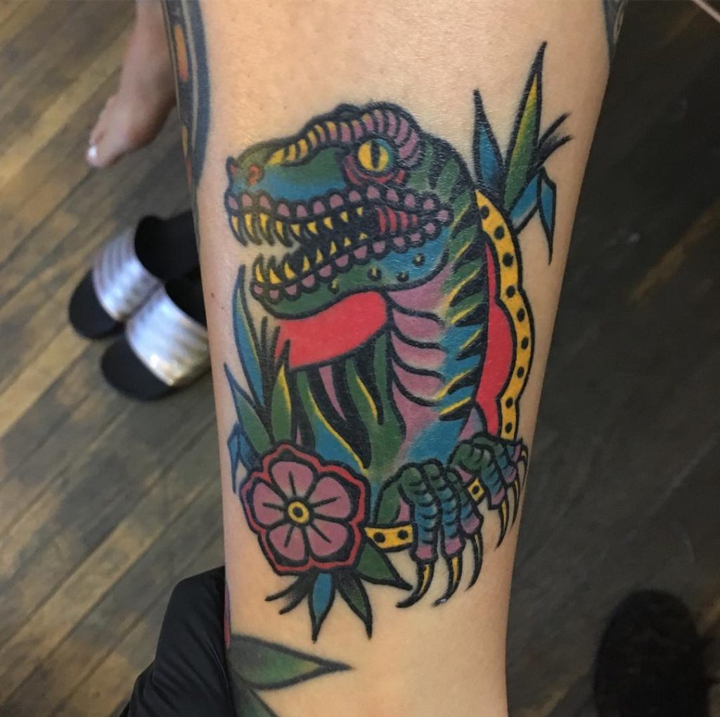 Dinosaur Traditional tattoo