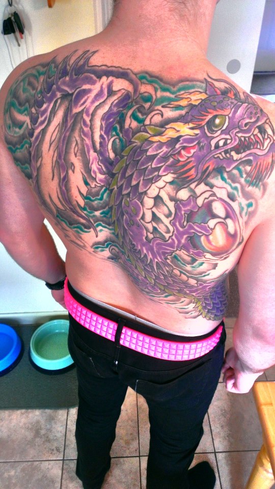 Tattoo tagged with back blackw dragon red  inkedappcom