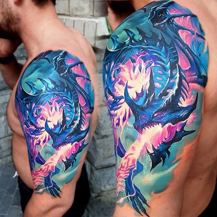 Dragon shoulder tattoo