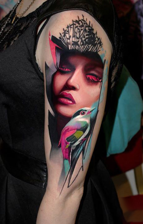 Face Bird Tattoo