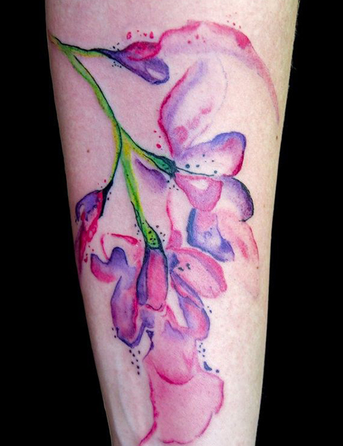 Flower watercolor tattoo 1