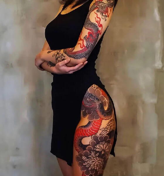 Full side body tattoos female