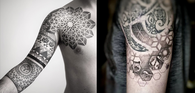 Geometric Dotwork tattoo