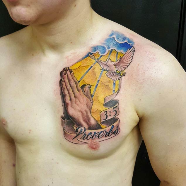 Heartwarming Christian men chest Tattoo Heartwarming Christian men chest Tattoo