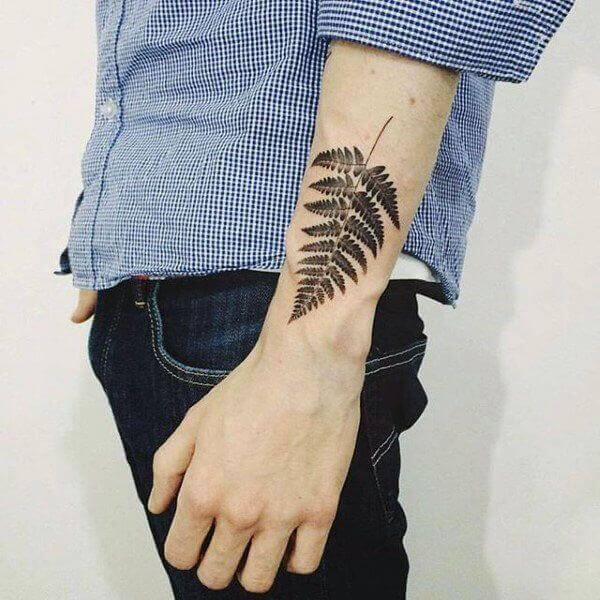 Leaf men Hand Tattoo