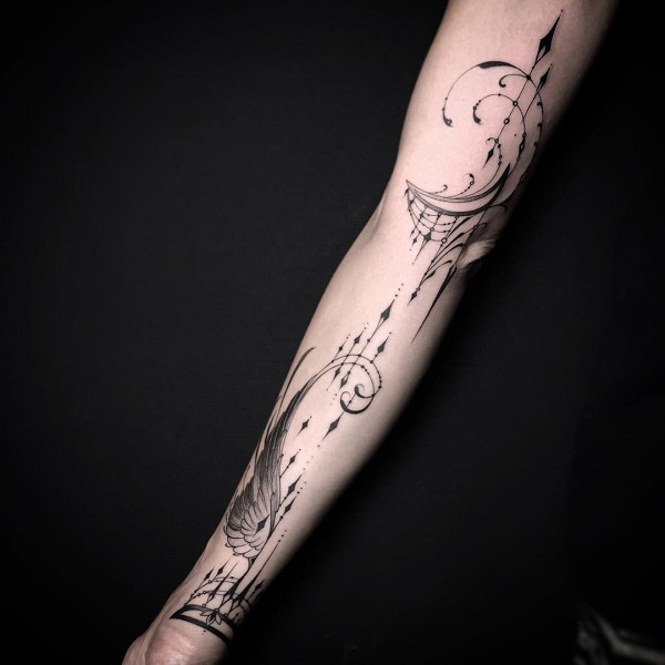 Line sleeve Abstract tattoo