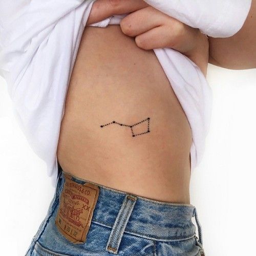 Little Dipper Constellation Tattoo On The Rib Cage