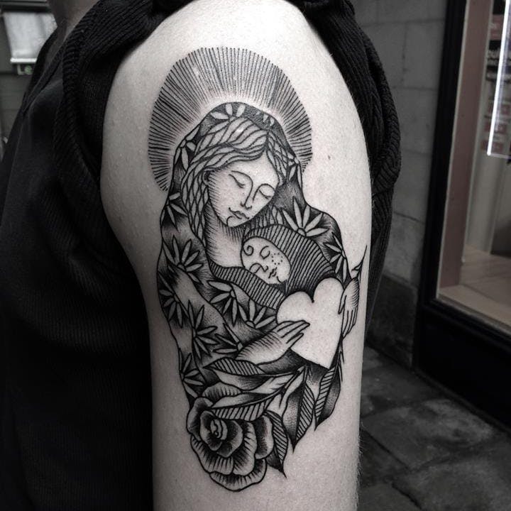 Madonna and child tattoo