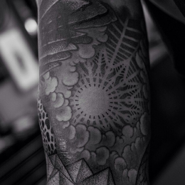Mandala And Clouds Tattoo