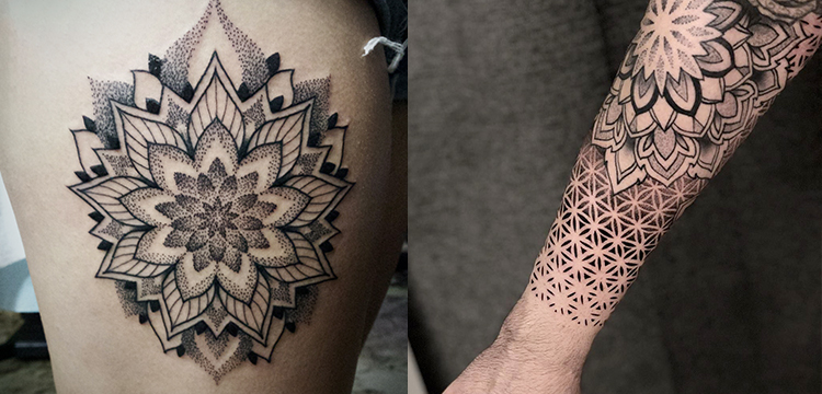 Arm Flower Dotwork Tattoo by Dot Ink Group