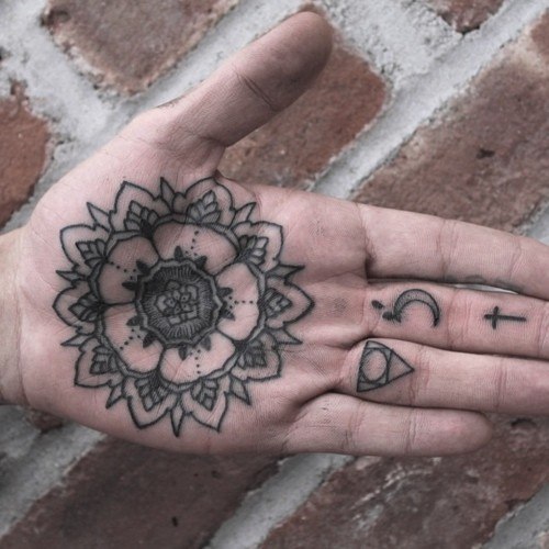 Mandala Tattoo On The Palm