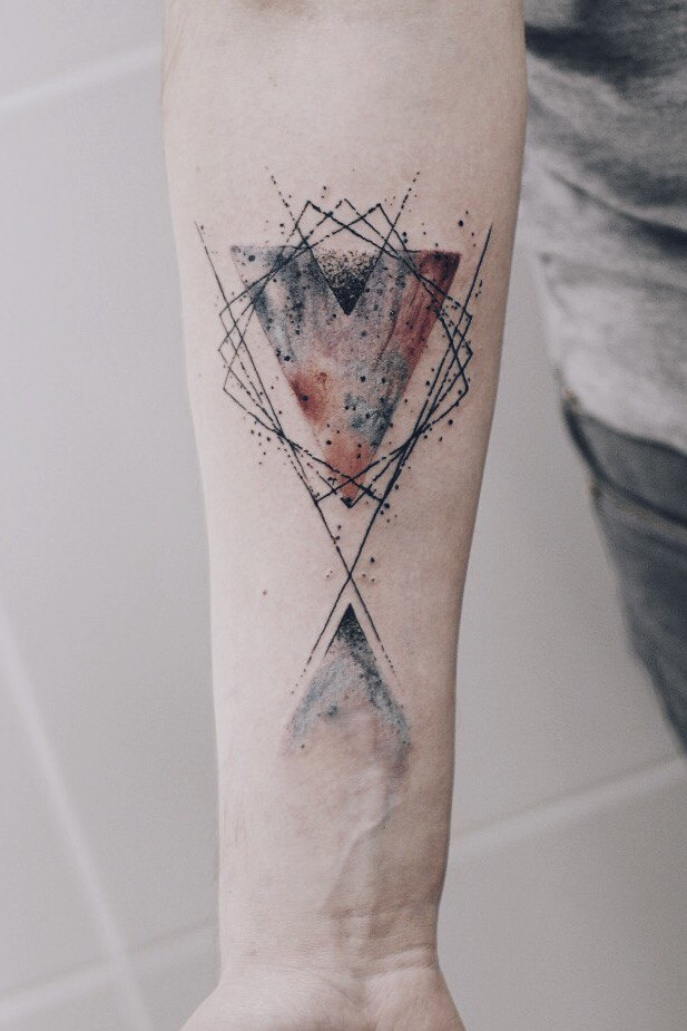 Men Abstract tattoo on the arm