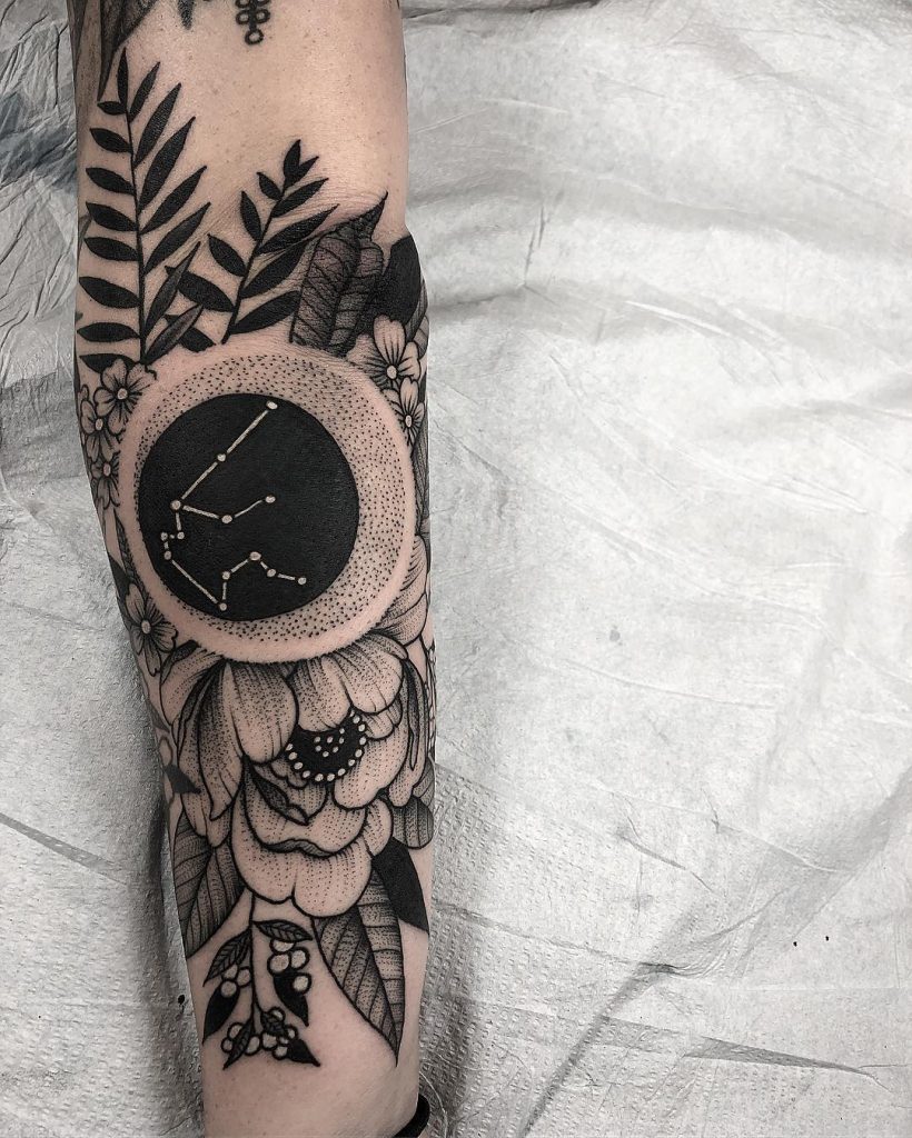 Negative Space Aquarius Constellation Tattoo