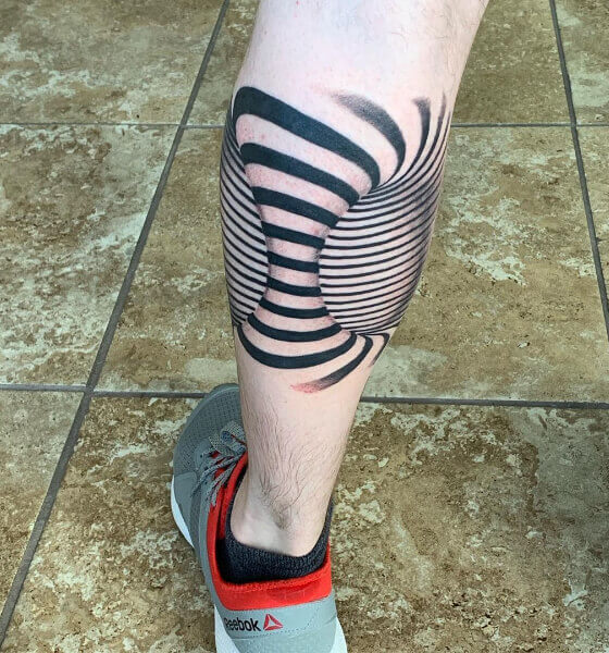 Tattoo tagged with: small, balazsbercsenyi, optical illusion, inner arm,  contemporary, tiny, ifttt, little, blackwork, 3d, minimalist | inked-app.com