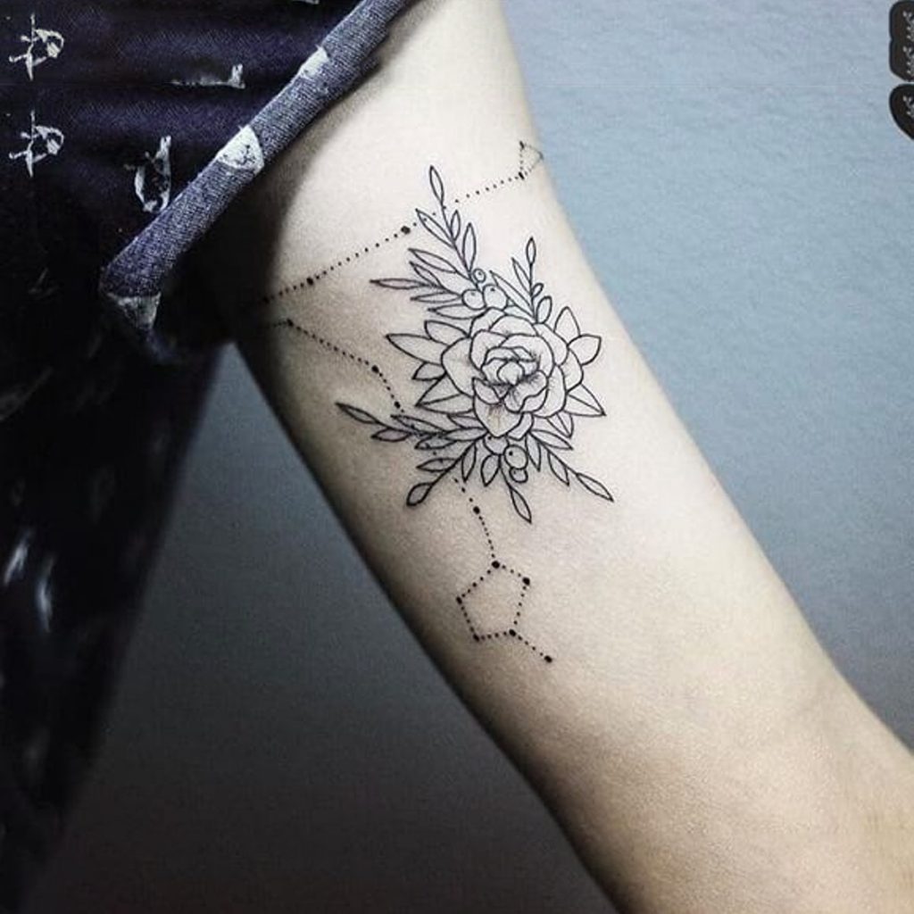 Pisces Geometric Constellation Tattoo