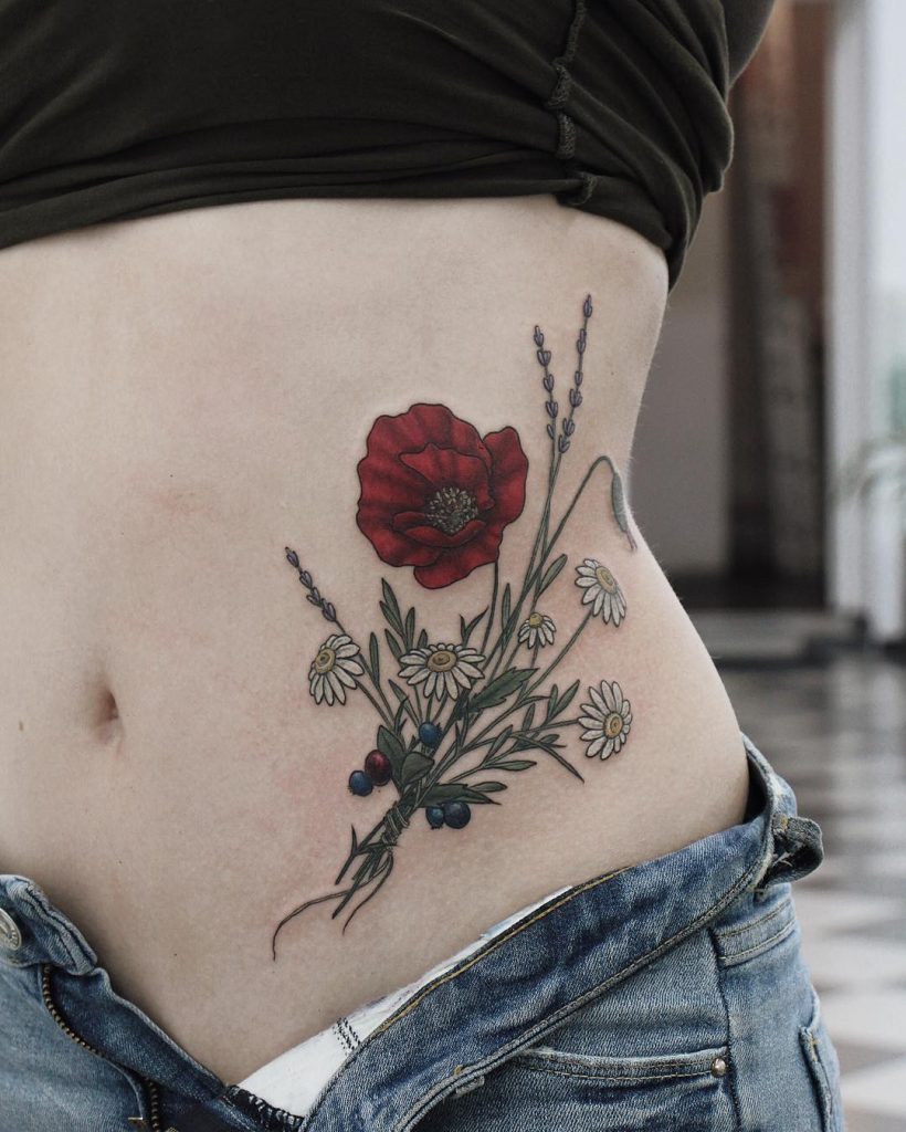 10 Beautiful Stomach Tattoo Designs and Ideas