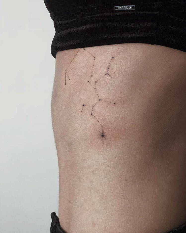 Sagittarius Constellation Tattoo On The Side