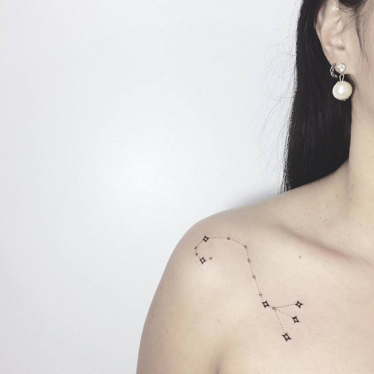 Scorpio Constellation on shoulder