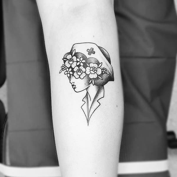 Small nurse tattoo design