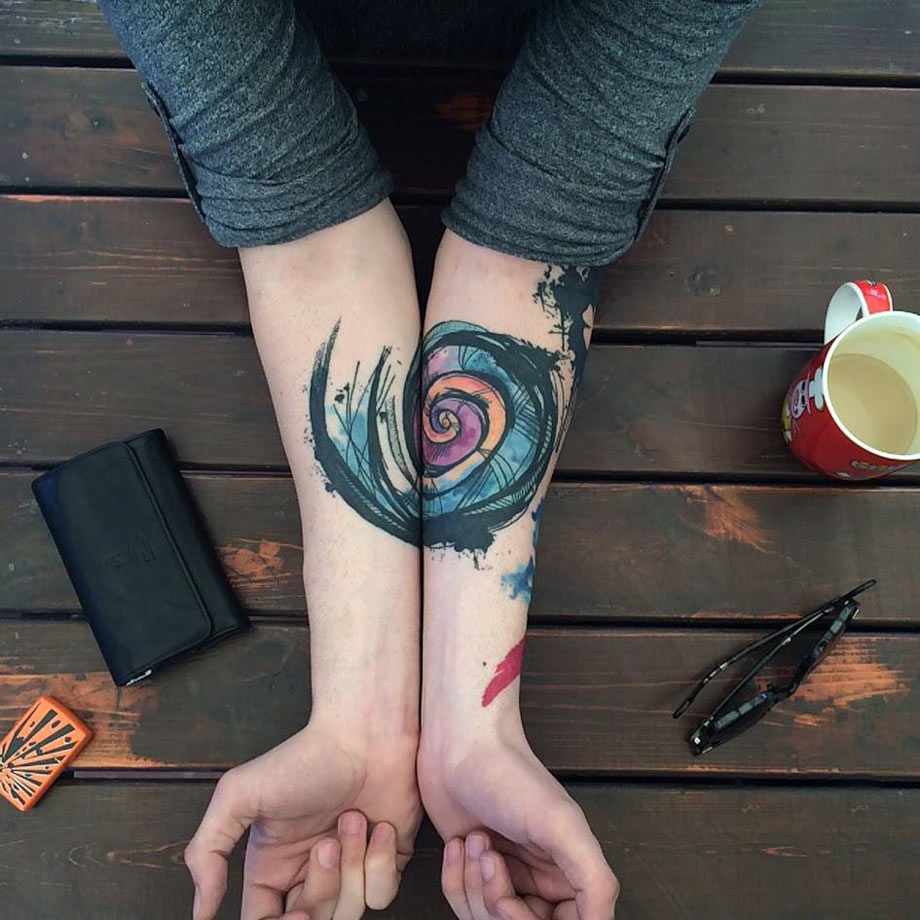 Spiral Abstract tattoo forearm
