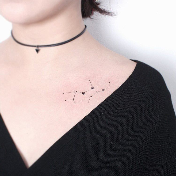 Stylized Virgo Constellation Tattoo