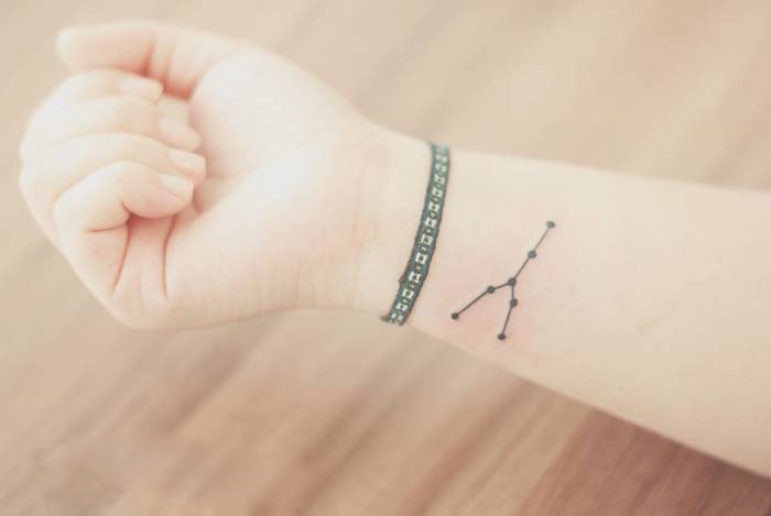 Taurus Constellation Tattoo On The Inner Wrist