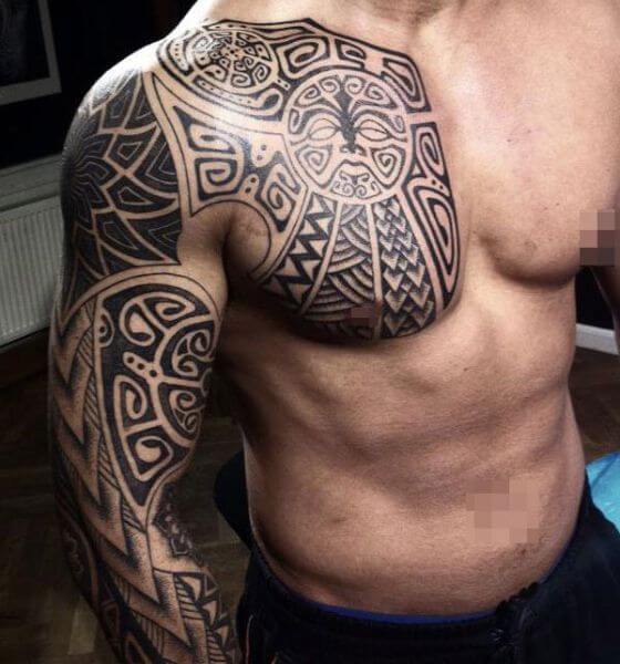tribal tattoo chest design  Clip Art Library
