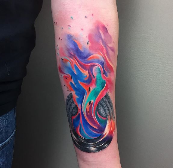 Women Abstract Watercolor tattoo