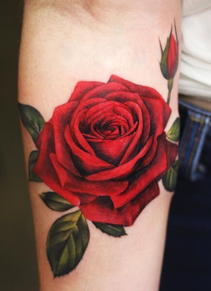forearm rose tattoo designs 