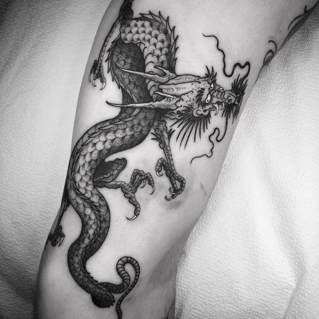 walk arm dragon tattoo