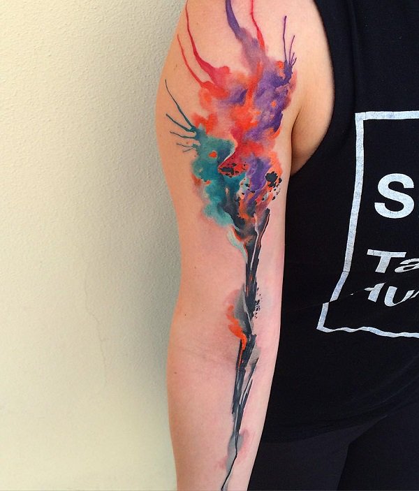 watercolor abstract tattoo