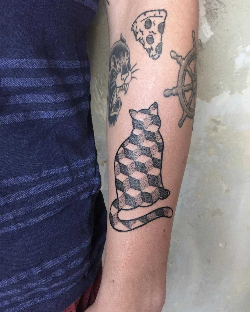 3D Pattern Cat Tattoo By Nerdy Match Loredana