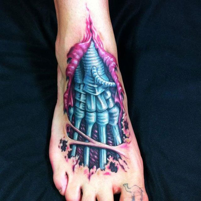 3D Robotic Foot Tattoo