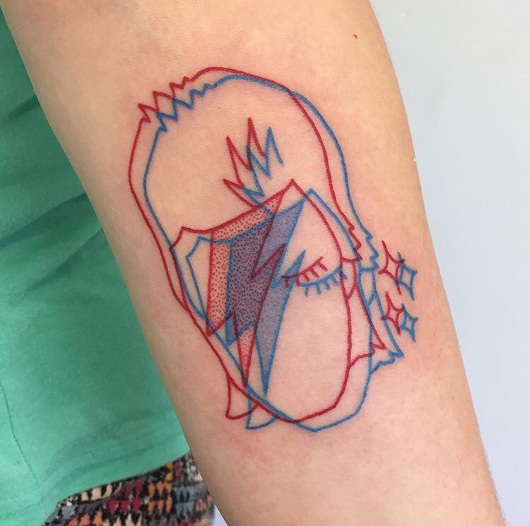 3d Style David Bowie Tattoo