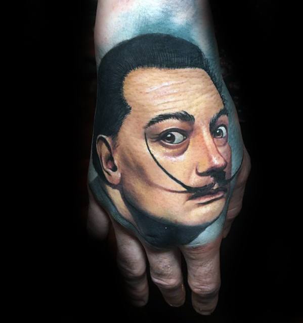 3d hand portrait tattoo ideas for males
