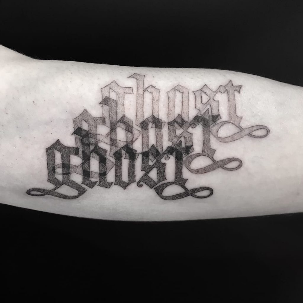 Drielsma lettering tattoo