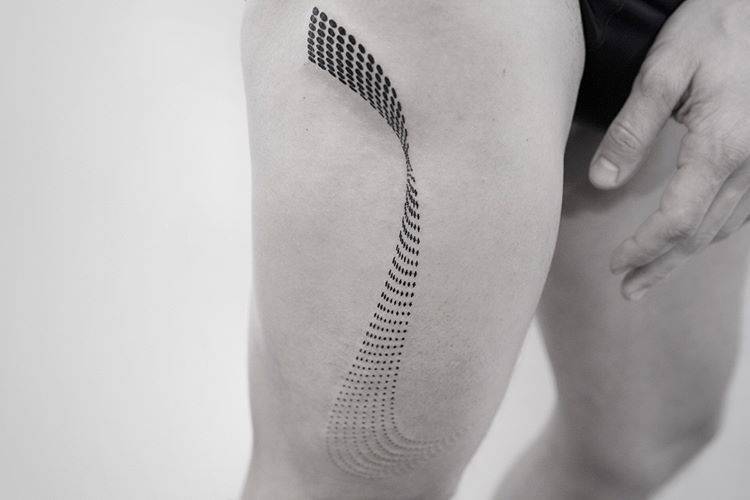 Abstract Wavy Line Tattoo