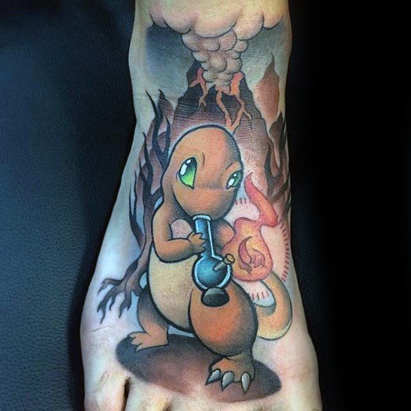 Amazing mens charmander tattoo designs